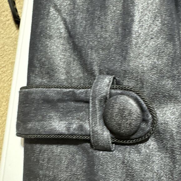 Sharif 187 Couture Women's Embellished Metallic Blue/Black  Trench Coat - Size M - Picture 8 of 10